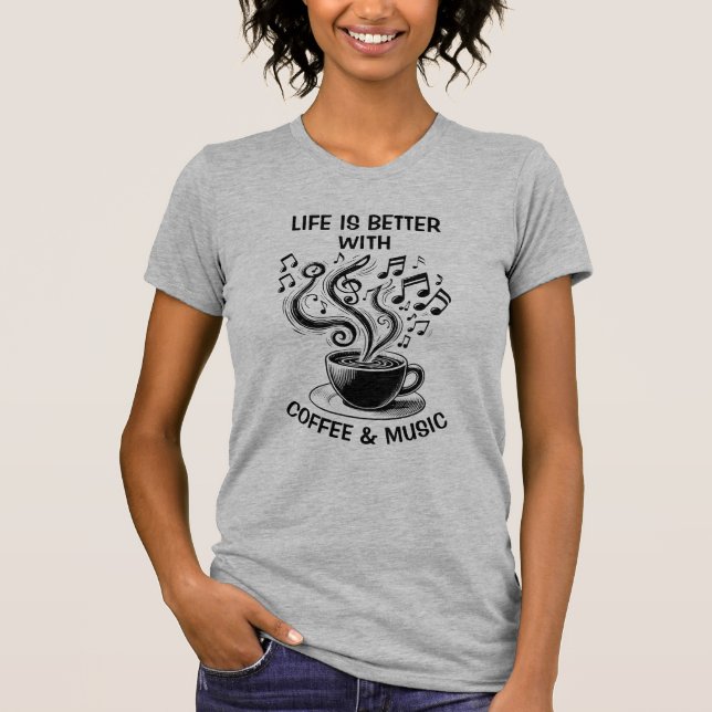 Kaffee och musik t shirt (Framsida)