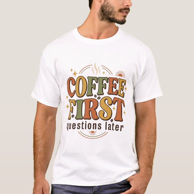 Kaffee Retro 70-tals typografi T Shirt (Framsida)