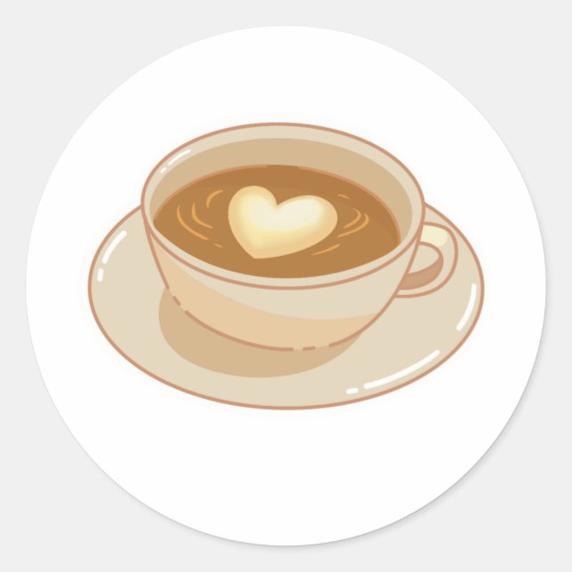 Kaffee Runt Klistermärke (Framsida)