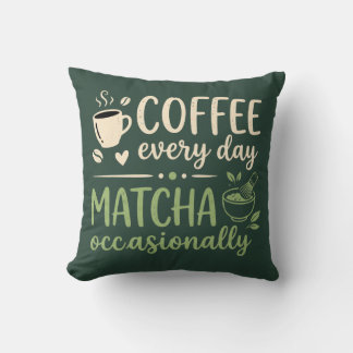 Kaffee Varje Dag Matcha Ibland Retro Kudde