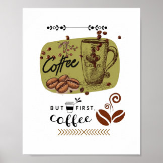 Kaffeeillustration Poster