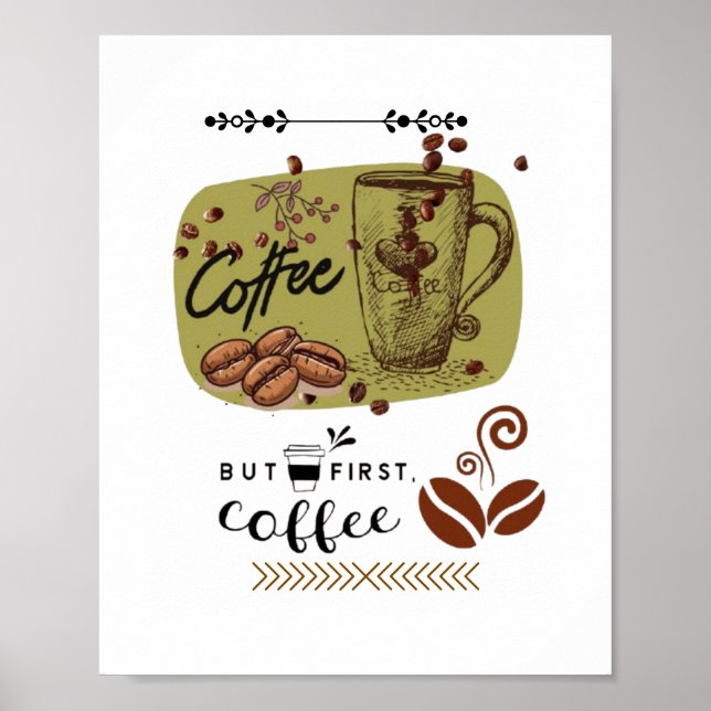 Kaffeeillustration Poster (Framsidan)
