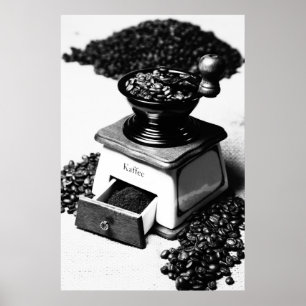 Kaffeemühle Schwarz Weiß Küchenbuild Poster