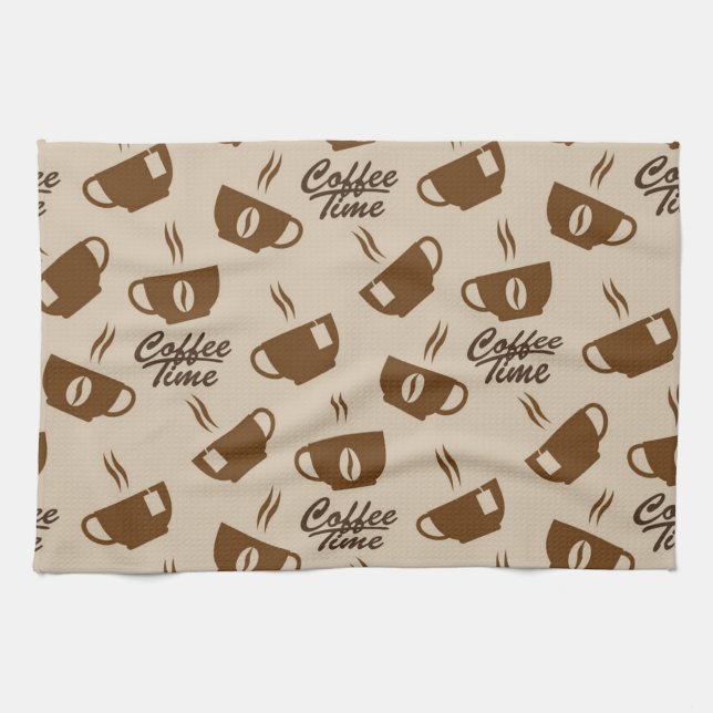 Kaffeemuster Kökshandduk (Horisontell)