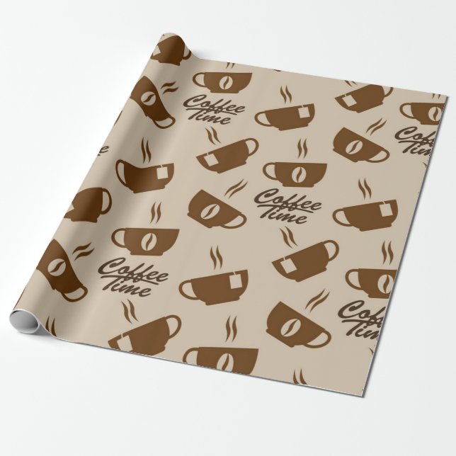 Kaffeemuster Presentpapper (Utrullad)