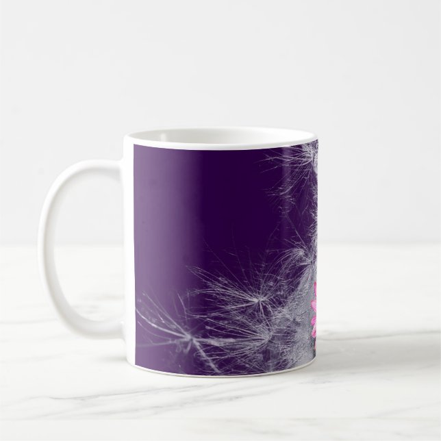 Kaffeetasse Blumen und Distelsamen, lila Kaffemugg (Vänster)