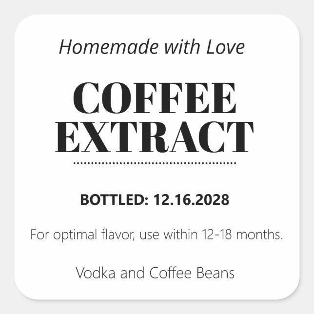 Kaffeextrakt Modern etikett dekal ZEX_001f (Framsida)