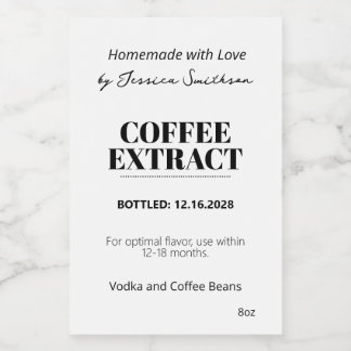 Kaffeextrakt Modern etikettdekal ZEX_001f Vinetikett