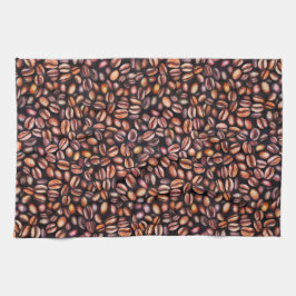 Kaffefån Pencil Teckning Mönster Rustic Brown Kökshandduk