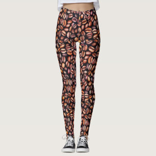Kaffefån Pencil Teckning Mönster Rustic Brown Leggings