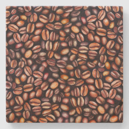 Kaffefån Pencil Teckning Mönster Rustic Brown Stenunderlägg