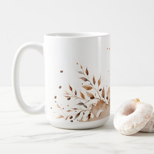 Kaffefärgade vinstockar - Kaffesrådgivare Kaffemugg (Med munk)