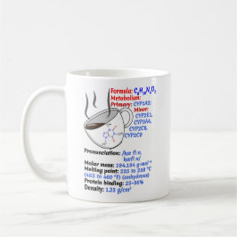 Kaffeformel och kaffestruktur, koffein kaffemugg