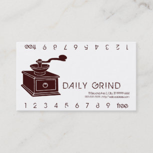 KaffeGrinder/lojalitetstansmaskin Lojalitetskort