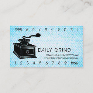 KaffeGrinder/lojalitetstansmaskin på texturerad Lojalitetskort