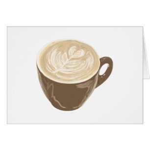 kaffehjärtekonst hälsningskort