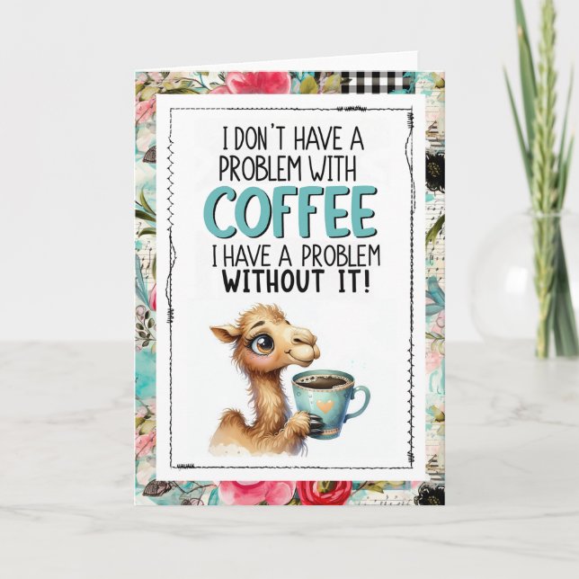 Kaffehumor Kamel Beroende Av Koffein Kort (Framsida)