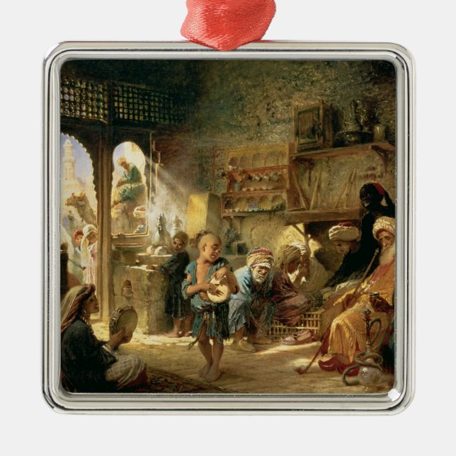 Kaffehus i Cairo, 1870s Julgransprydnad Metall (Framsidan)
