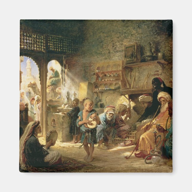 Kaffehus i Kairo, 1870-talet Magnet (Framsidan)