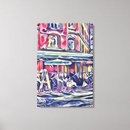 Kaffehus i paris canvastryck