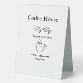 Kaffehus tillverkat med kärlek lägger till text we