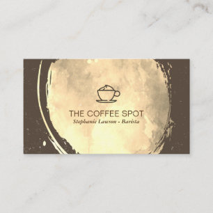 Kaffeikonen Watercolor Guld Brushed Visitkort