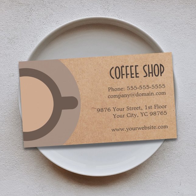 Kaffeikonkartong för bakkafé 1. visitkort (Skapare uppladdad)