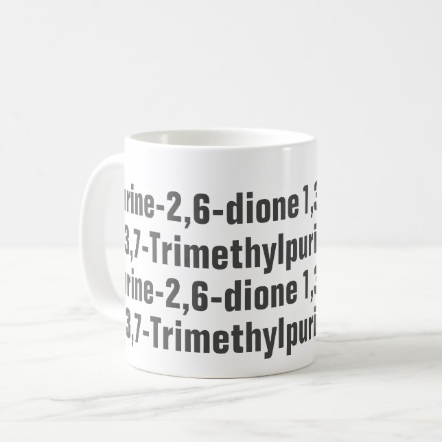 Kaffein-1,3,7-trimetylpurin-2,6-dion-Mugg Kaffemugg (Framsida vänster)
