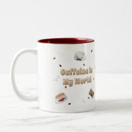 Kaffein är min värld Två-Tonad mugg