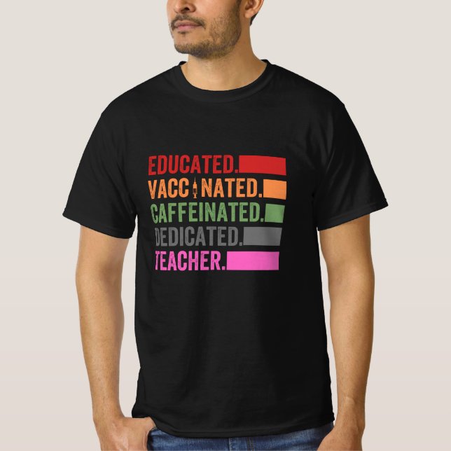 kaffein, kaffe, lärare, koffein, hängiven t shirt (Framsida)