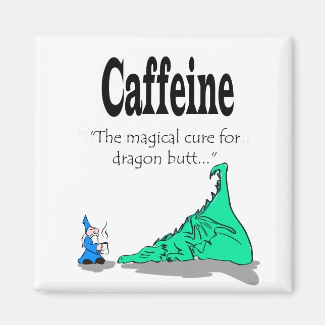 Kaffein - Magisk klocka för drakbutmagnet Magnet (Framsidan)