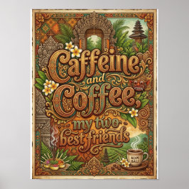 kaffein och kaffe mina två bästa vänner poster