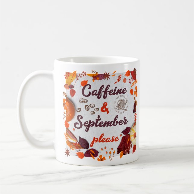 Kaffein och september, tack kaffemugg (Vänster)