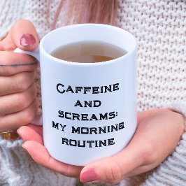 Kaffein och skrapor Vita Halloween-kaffe Mugg