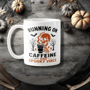 Kaffein och Spooky Vibes - Skeleton-kaffe Älskare Kaffemugg