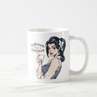 Kaffeinat och Conquor Glamous Retro Kaffemugg