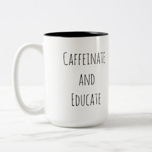 Kaffeinat och utbildning Två-Tonad mugg
