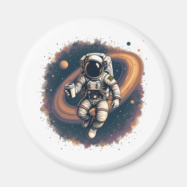 Kaffeinbränsle för Universe kaffe Älskare Magnet (Framsidan)