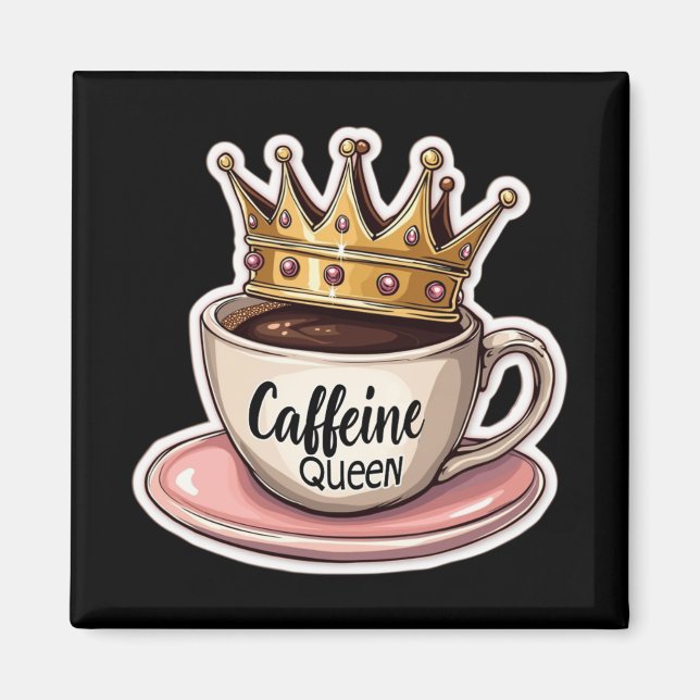 Kaffeindrottning - Kaffeiserad Magnet (Framsidan)