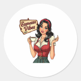 Kaffeindrottning: Sip, Slay, Repeat Runt Klistermärke