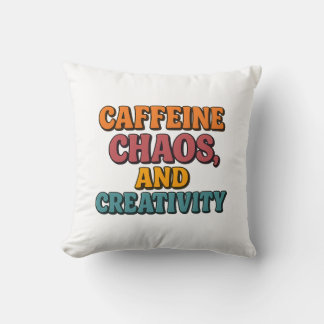 Kaffeine Chaos och Creativite Dekorativ kudde