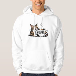 Kaffeine First Hoodie för Kat & Koffee Älskare