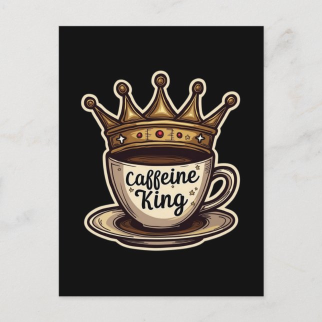 Kaffeine Kung - Kaffe i besättning Helg Vykort (Framsida)
