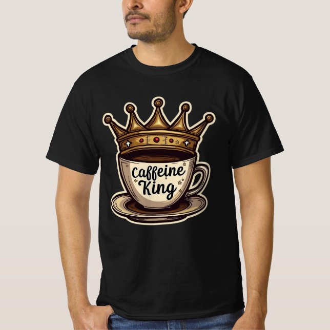 Kaffeine Kung - Kaffe i besättning T Shirt (Framsida)