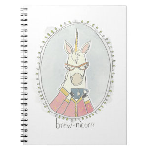 Kaffeinerad cutie   Brew Unicorn Anteckningsbok