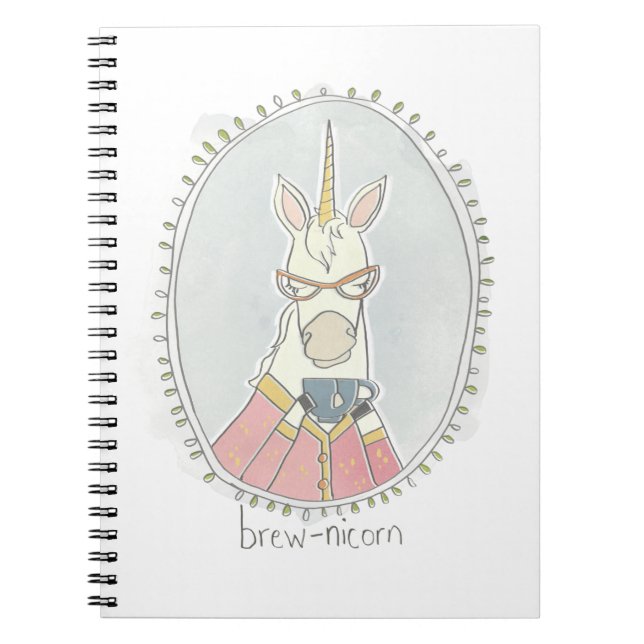 Kaffeinerad cutie | Brew Unicorn Anteckningsbok (Framsidan)