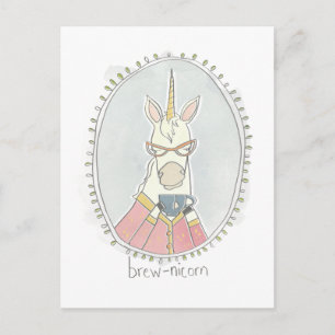 Kaffeinerad cutie Brew Unicorn Vykort