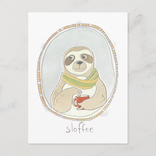 Kaffeinerad cutie | Sloffee Vykort (Framsida)