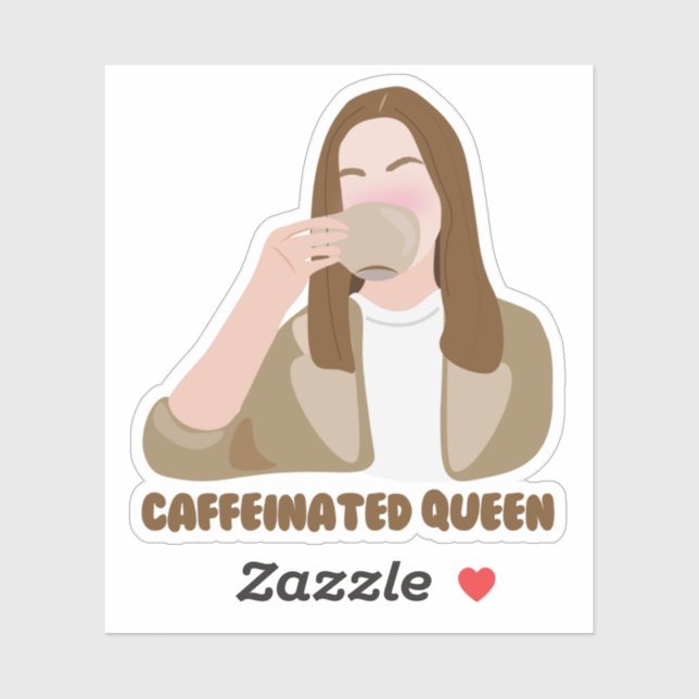 Kaffeinerad drottning klistermärken (Ark)