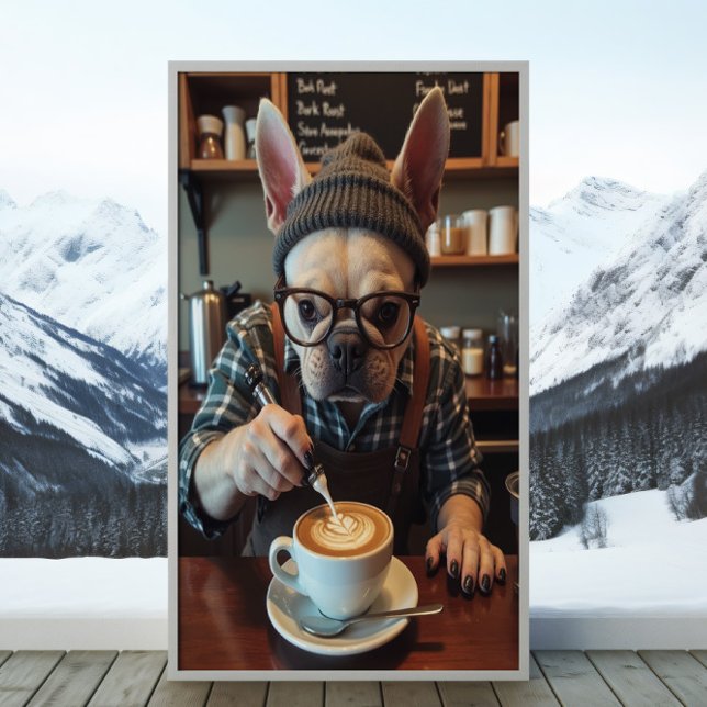 Kaffeinerad frenchie: Bönor före barkar Poster (Skapare uppladdad)